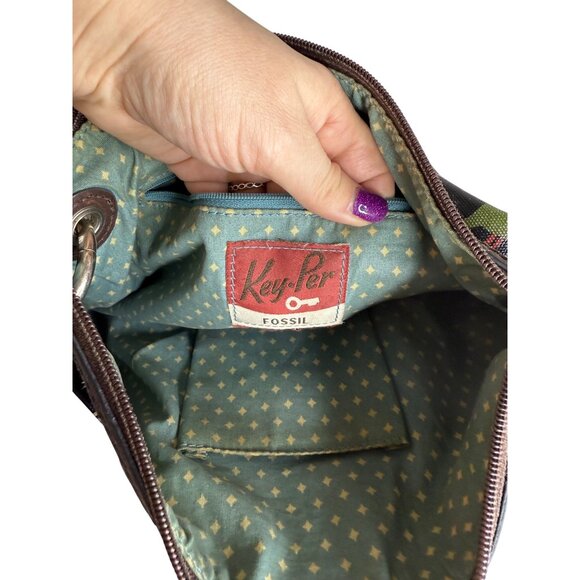 Fossil Key-Per Crossbody Bag With Giraffe Print 11.5" - Picture 6 of 8